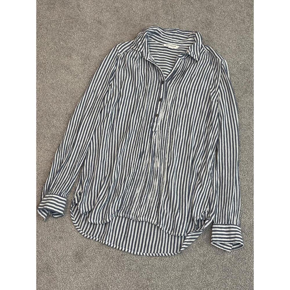 Beachlunchlounge Striped Button-Up Shirt Size s